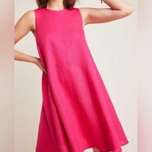 Anthropologie hot pink swing dress